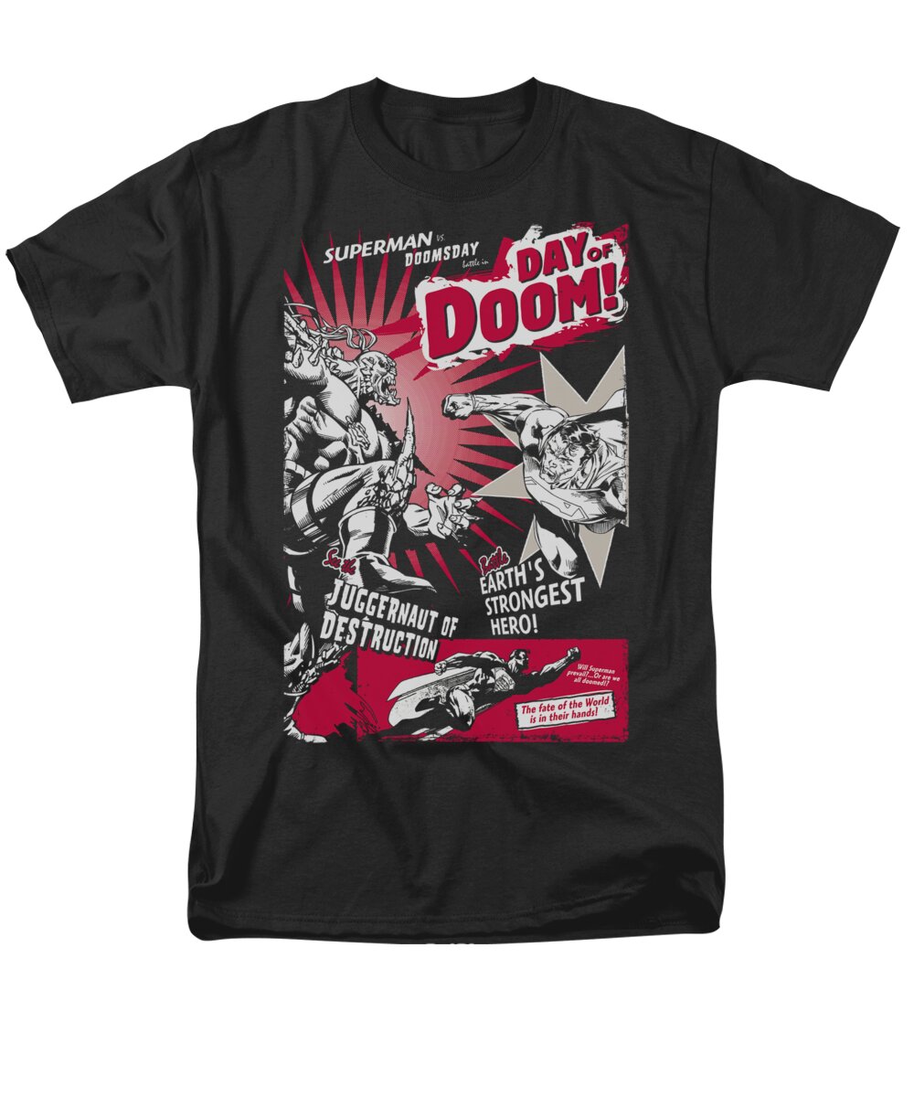 Superman Men's T-Shirt (Regular Fit) featuring the digital art Superman - Day Of Doom by Brand A