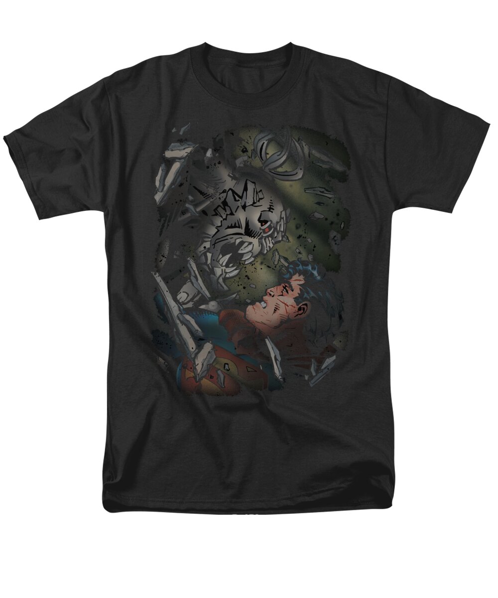 Superman Men's T-Shirt (Regular Fit) featuring the digital art Superman - Epic Battle by Brand A