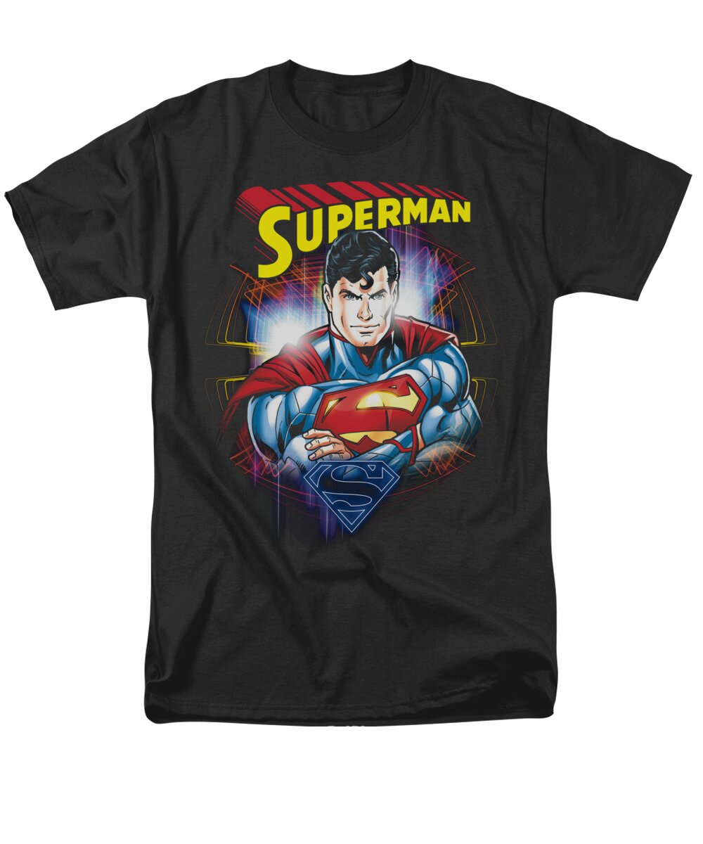 Superman Men's T-Shirt (Regular Fit) featuring the digital art Superman - Glam by Brand A