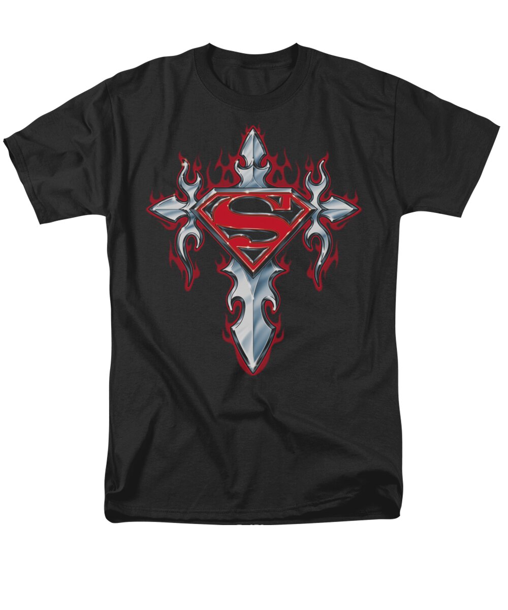  Men's T-Shirt (Regular Fit) featuring the digital art Superman - Gothic Steel Logo by Brand A
