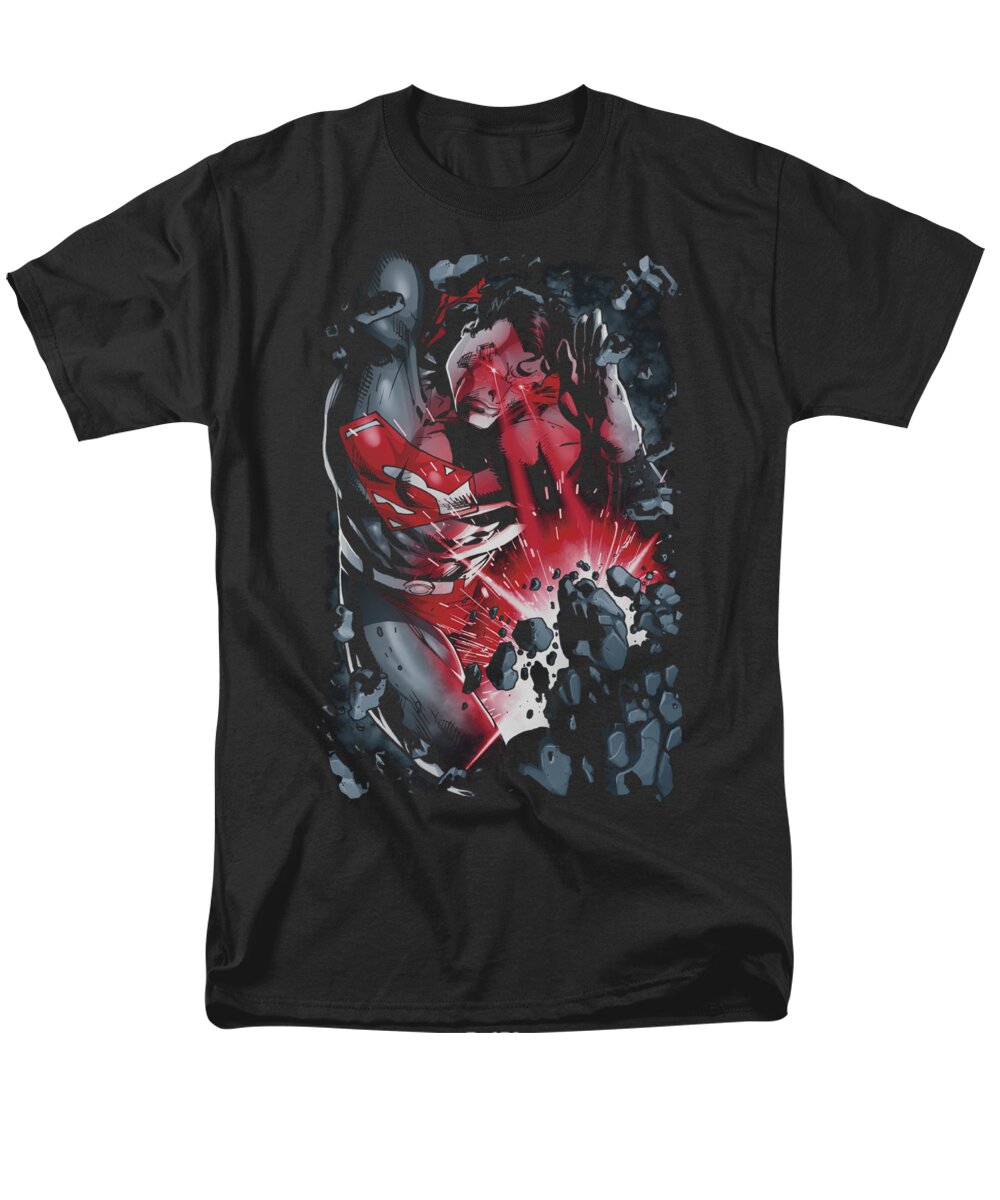 Superman Men's T-Shirt (Regular Fit) featuring the digital art Superman - Heat Blast by Brand A
