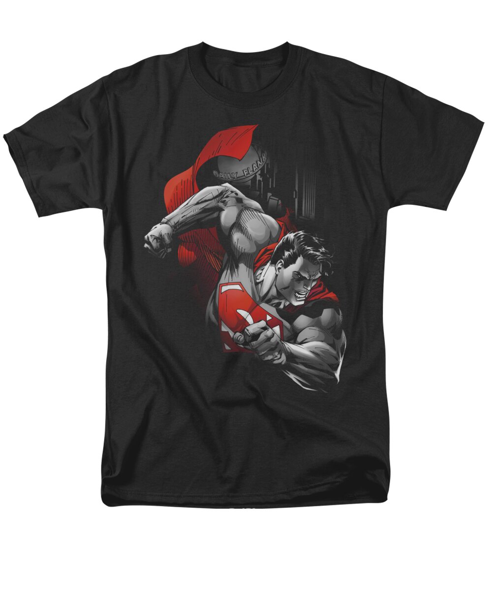 Superman Men's T-Shirt (Regular Fit) featuring the digital art Superman - My City by Brand A