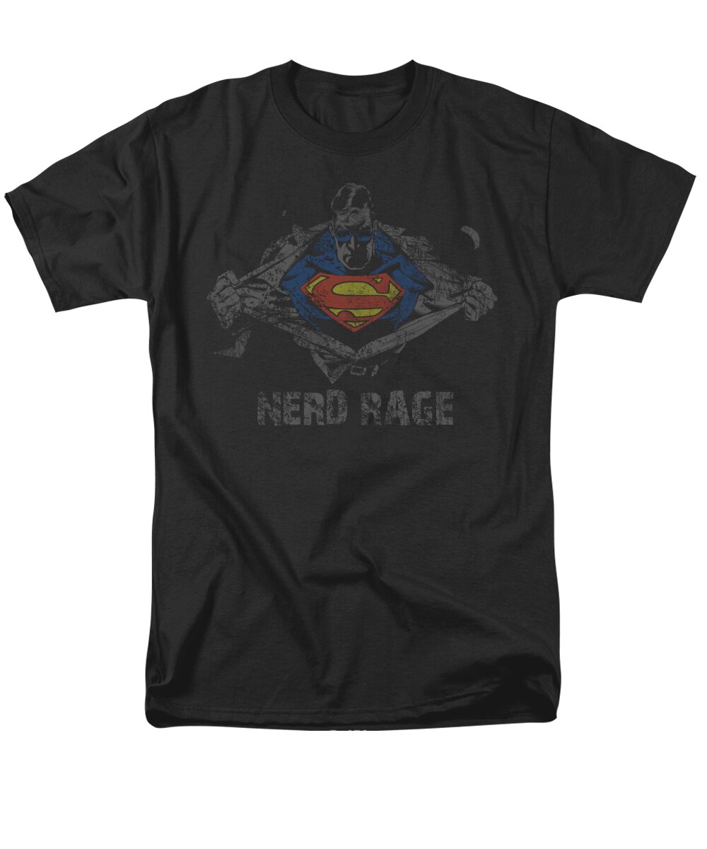  Men's T-Shirt (Regular Fit) featuring the digital art Superman - Nerd Rage by Brand A