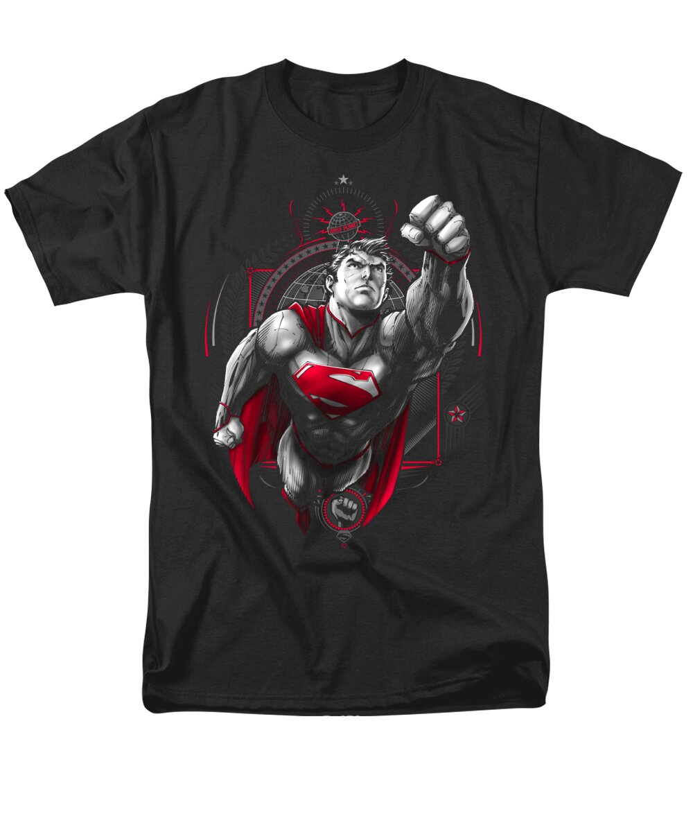  Men's T-Shirt (Regular Fit) featuring the digital art Superman - Propaganda Superman by Brand A