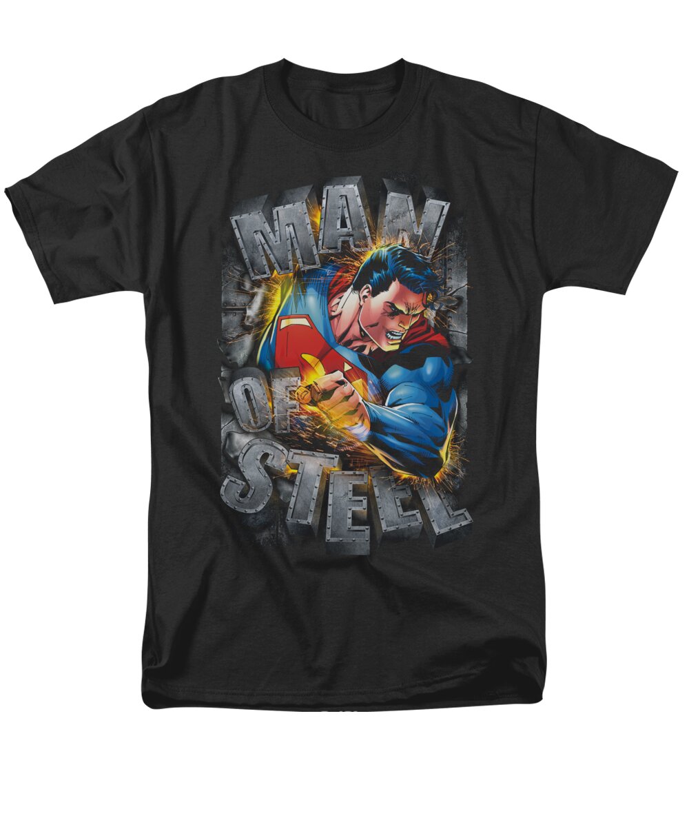 Superman Men's T-Shirt (Regular Fit) featuring the digital art Superman - Ripping Steel by Brand A