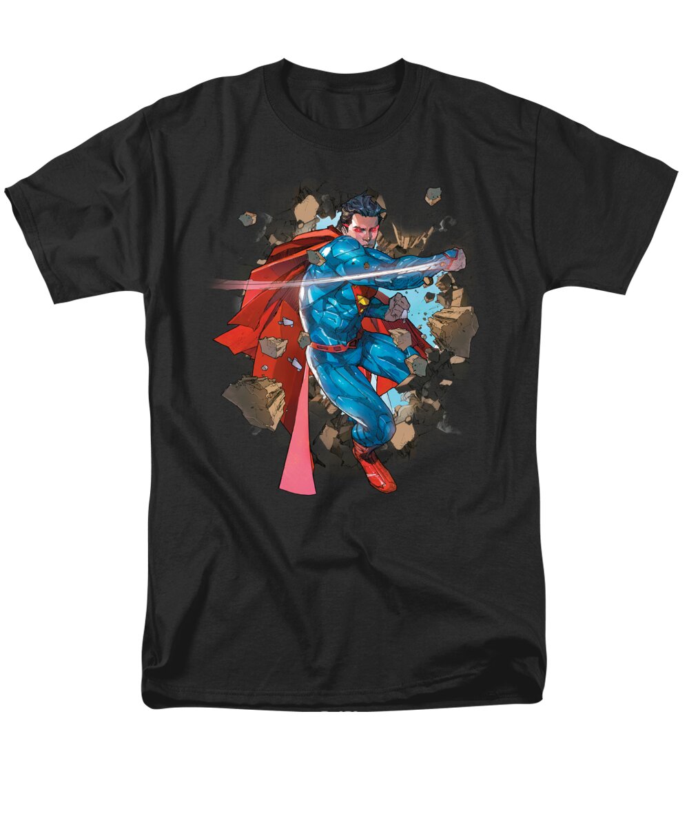 Men's T-Shirt (Regular Fit) featuring the digital art Superman - Rock Breaker by Brand A