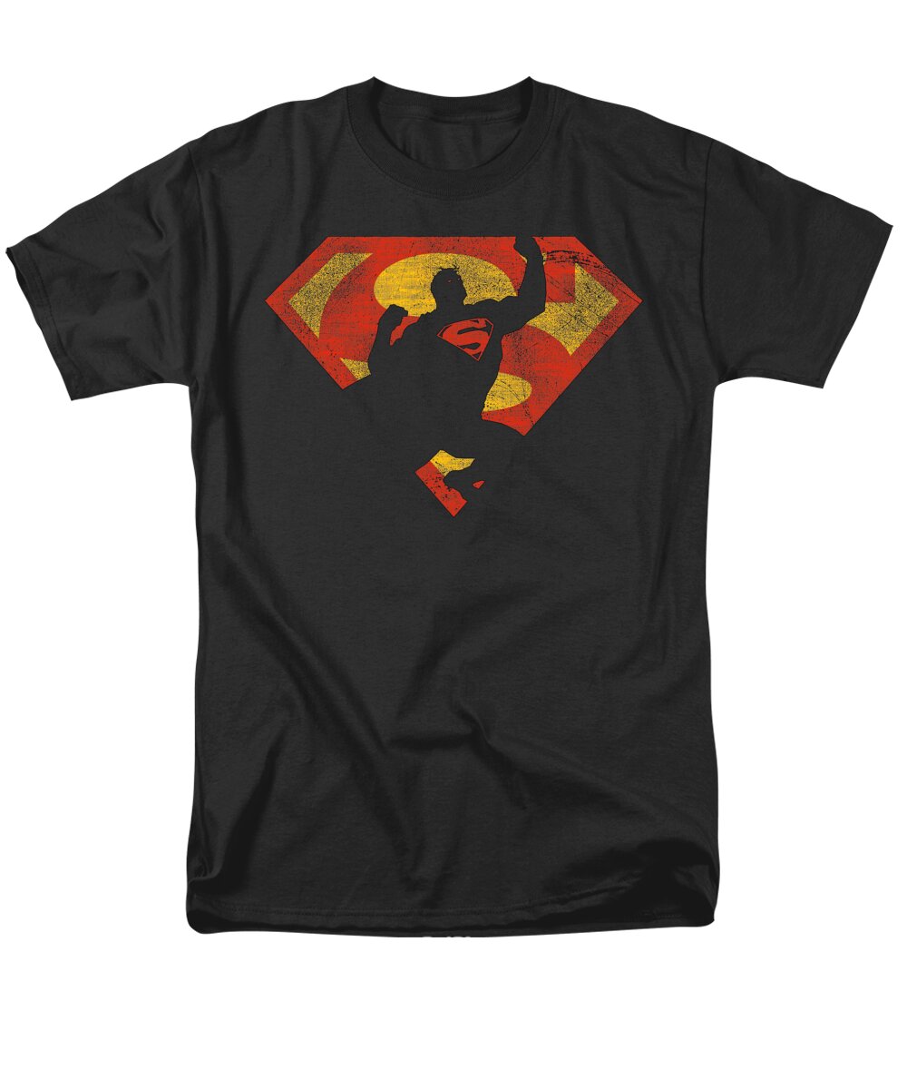  Men's T-Shirt (Regular Fit) featuring the digital art Superman - S Shield Knockout by Brand A