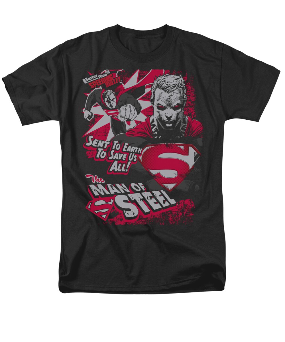 Superman Men's T-Shirt (Regular Fit) featuring the digital art Superman - Save Us All by Brand A