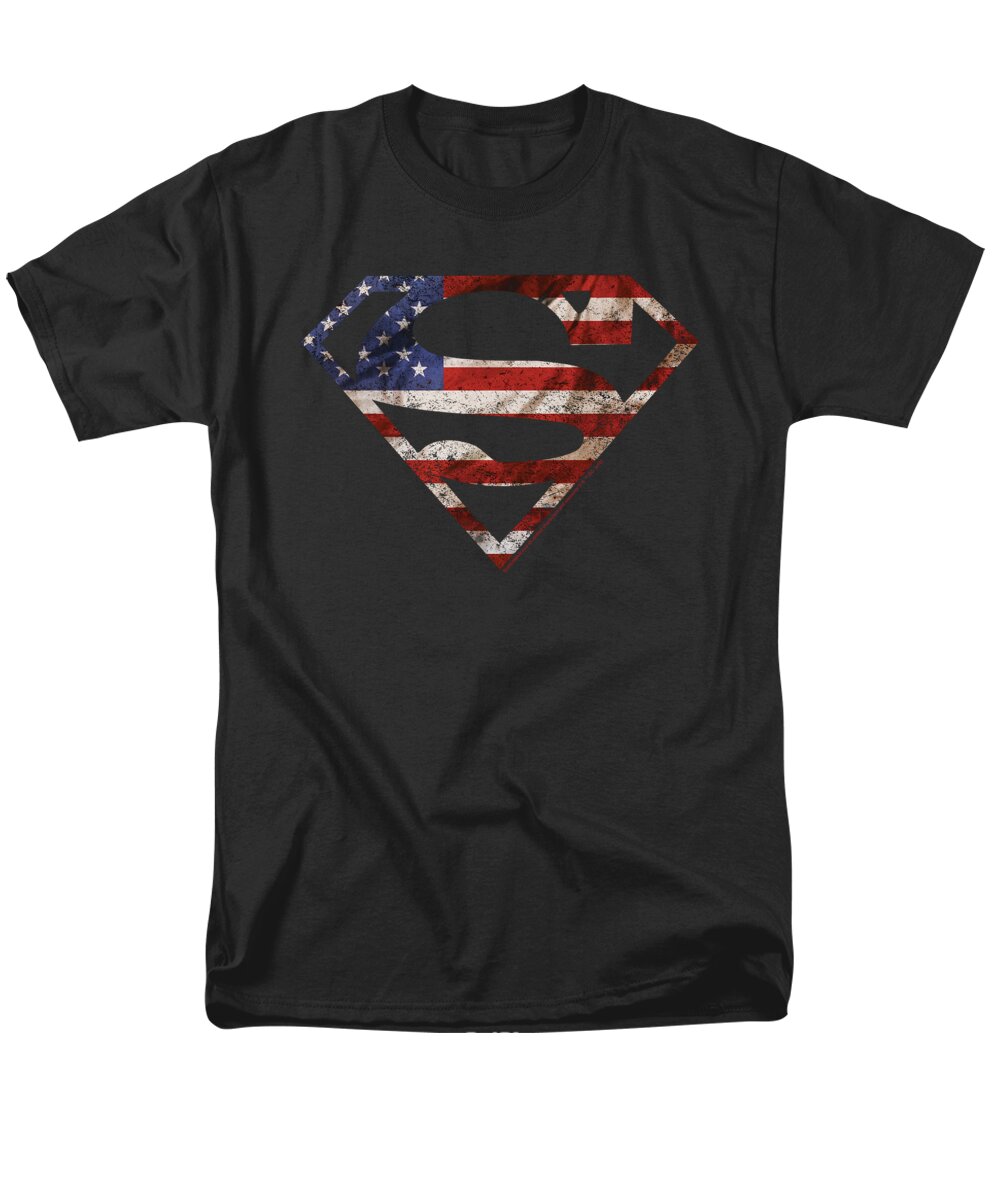  Men's T-Shirt (Regular Fit) featuring the digital art Superman - Super Patriot by Brand A