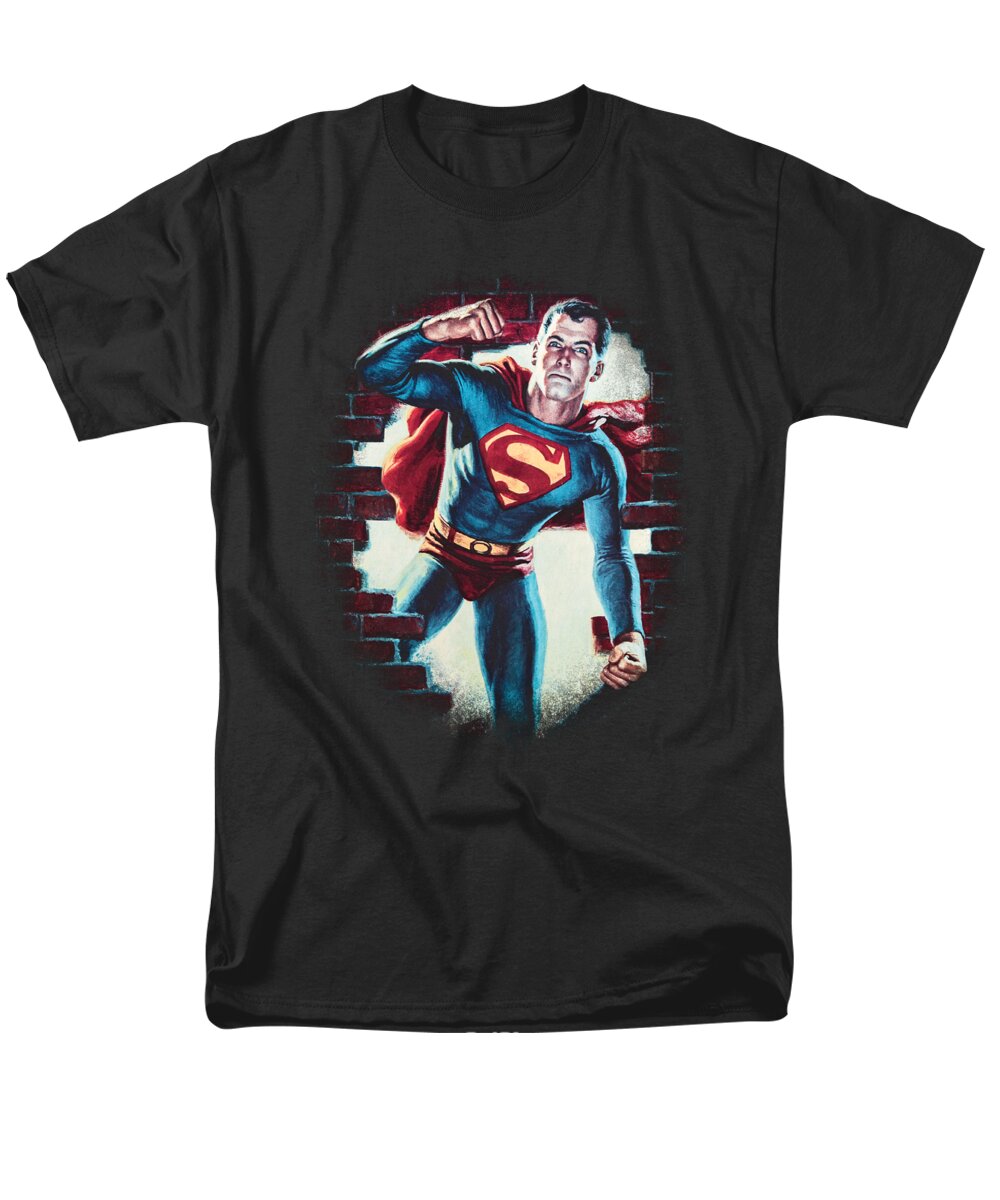  Men's T-Shirt (Regular Fit) featuring the digital art Superman - Vintage Steel by Brand A