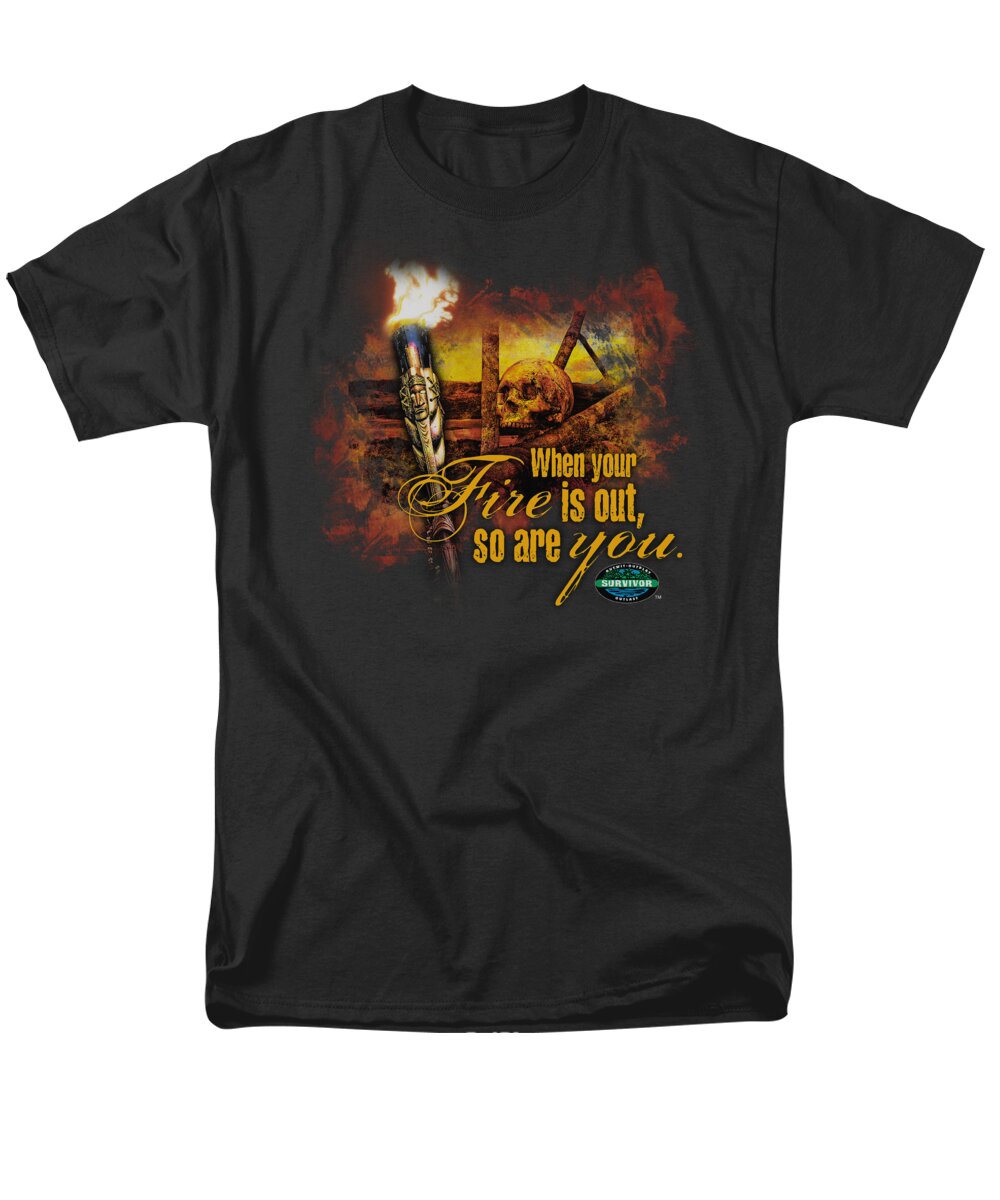 Survivor Men's T-Shirt (Regular Fit) featuring the digital art Survivor - Fires Out by Brand A