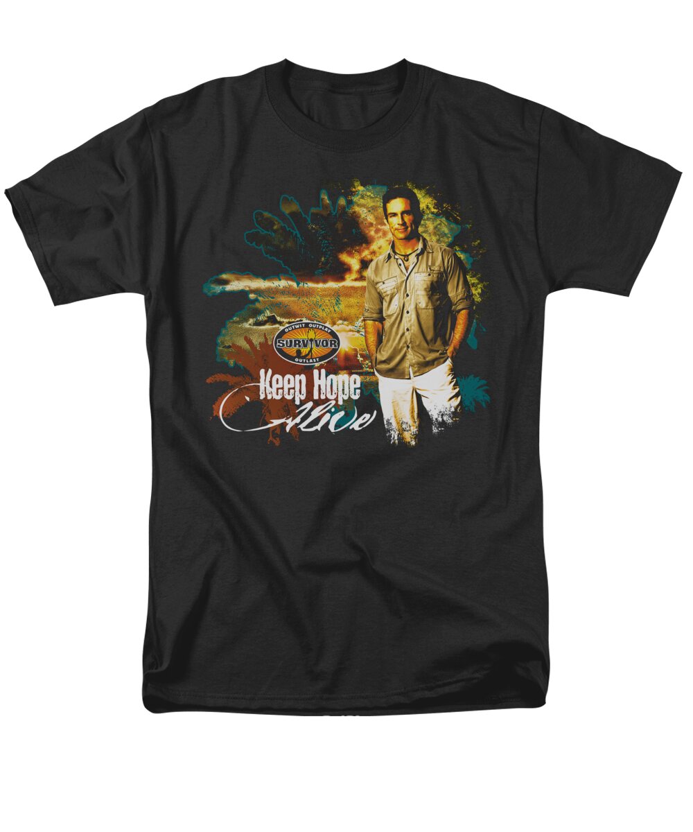  Men's T-Shirt (Regular Fit) featuring the digital art Survivor - Keep Hope Alive by Brand A