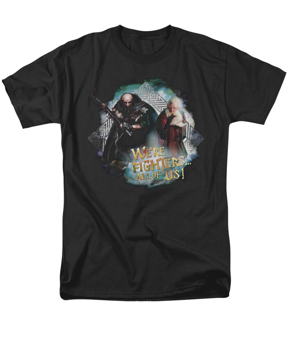 The Hobbit Men's T-Shirt (Regular Fit) featuring the digital art The Hobbit - We're Fighers by Brand A