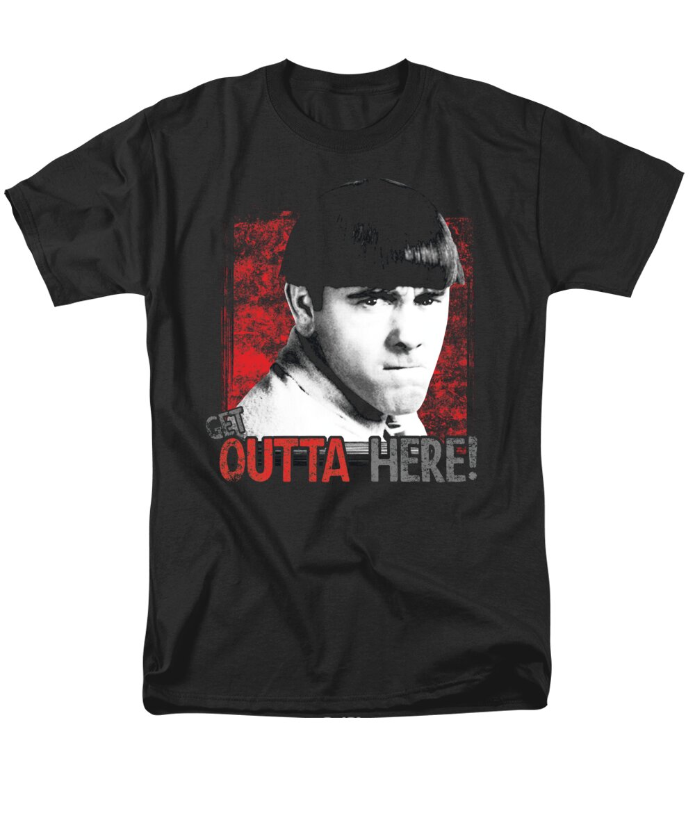  Men's T-Shirt (Regular Fit) featuring the digital art Three Stooges - Get Outta Here by Brand A