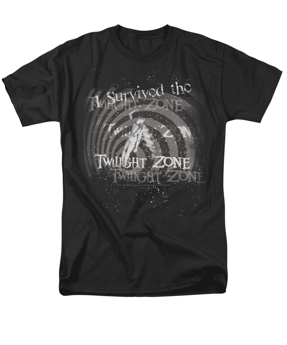 Twilight Zone Men's T-Shirt (Regular Fit) featuring the digital art Twilight Zone - I Survived by Brand A