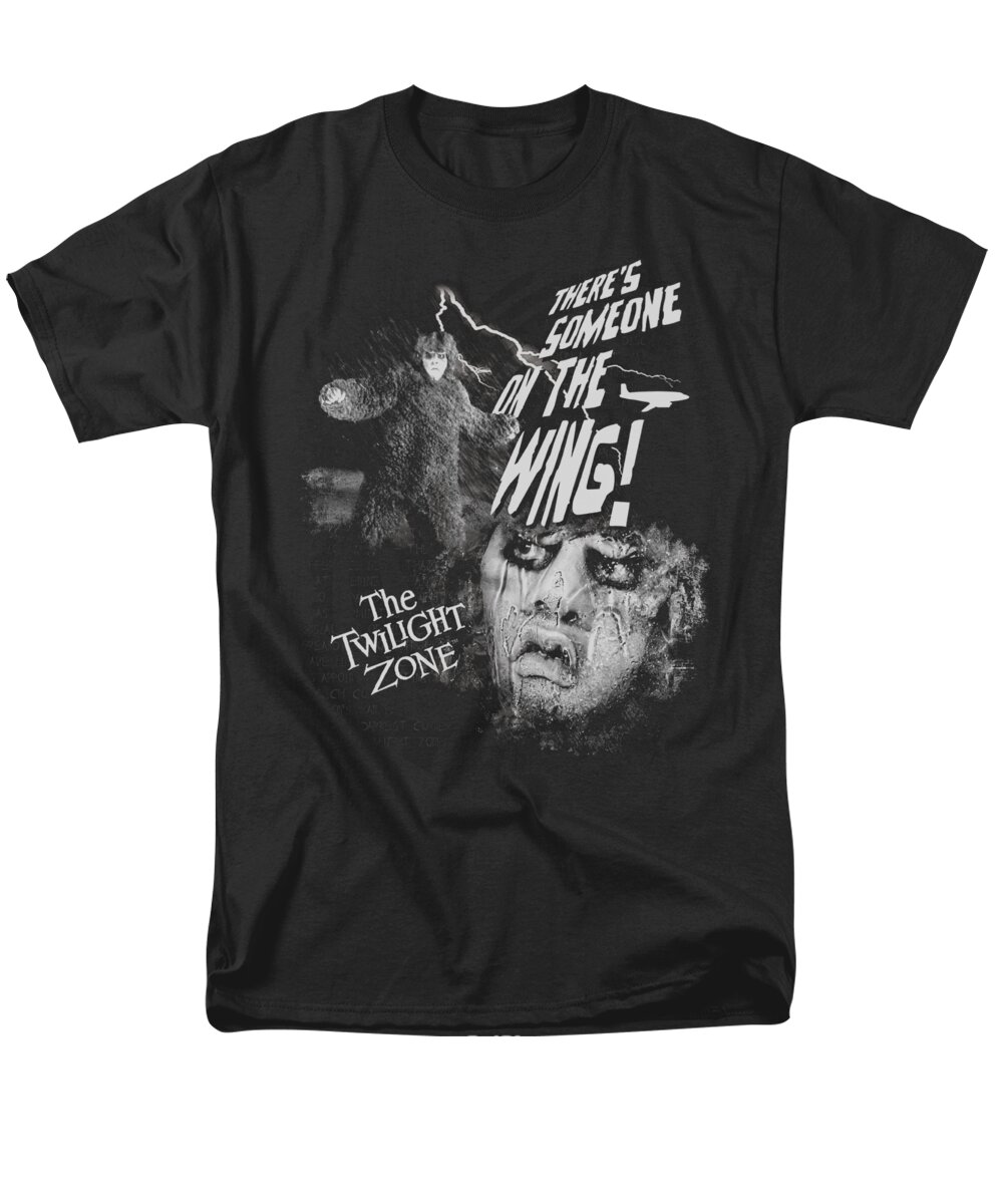  Men's T-Shirt (Regular Fit) featuring the digital art Twilight Zone - Someone On The Wing by Brand A