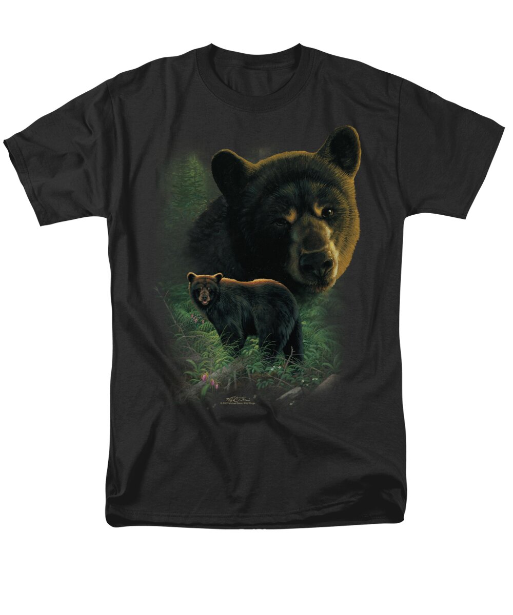 Wildlife Men's T-Shirt (Regular Fit) featuring the digital art Wildlife - Black Bears by Brand A