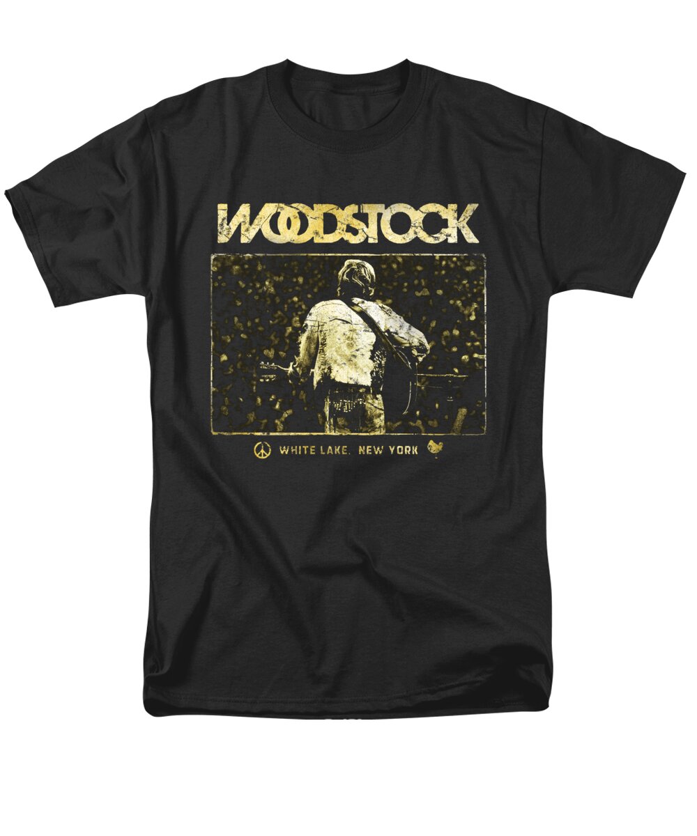  Men's T-Shirt (Regular Fit) featuring the digital art Woodstock - White Lake Crowd by Brand A
