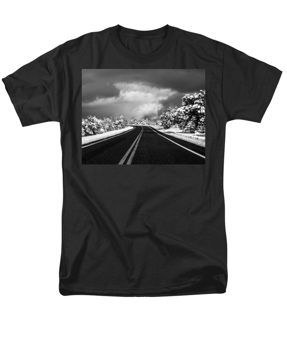 2 Pid Monochrome Open Men's T-Shirt (Regular Fit) featuring the photograph Arizona Snow by Gregory Daley MPSA