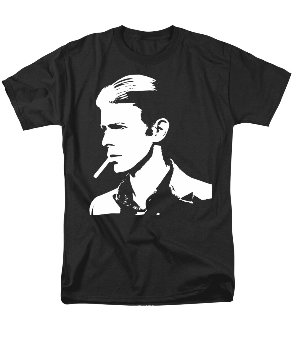 Bowie Men's T-Shirt (Regular Fit) featuring the digital art Bowie Pop Art by Megan Miller
