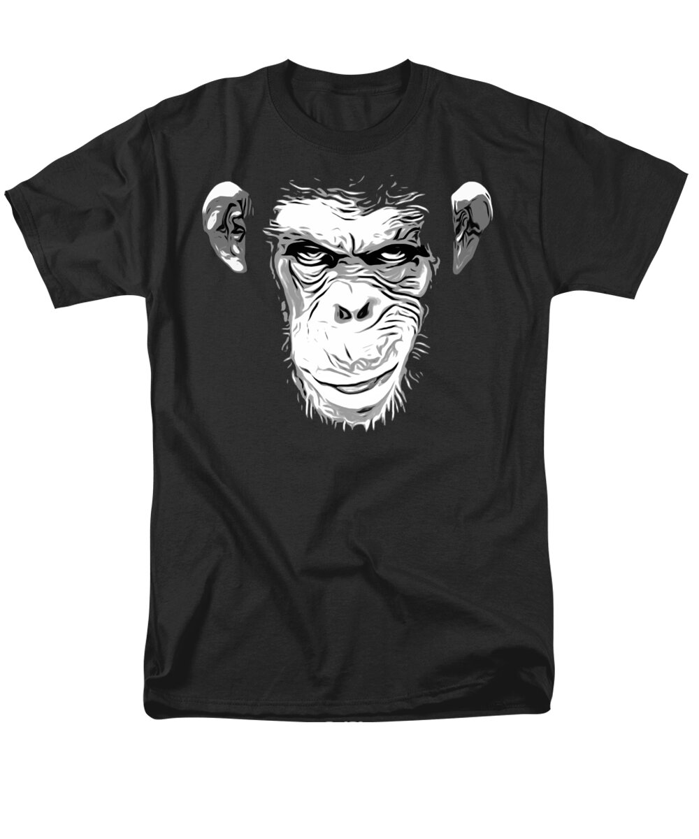 Monkey Men's T-Shirt (Regular Fit) featuring the digital art Evil Monkey by Nicklas Gustafsson