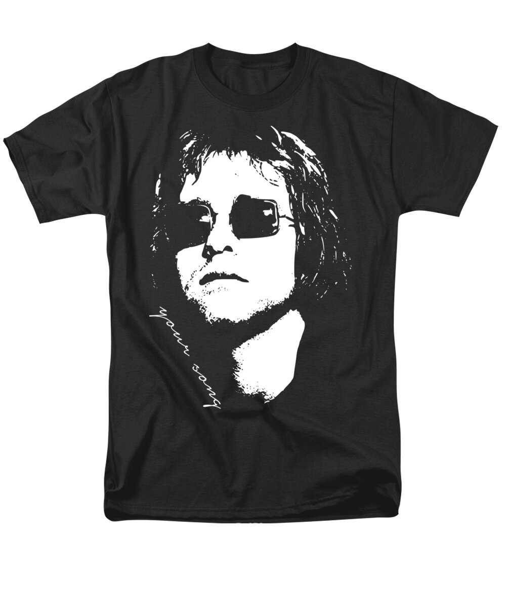 Elton Joh Men's T-Shirt (Regular Fit) featuring the digital art Your Song Pop Art by Megan Miller
