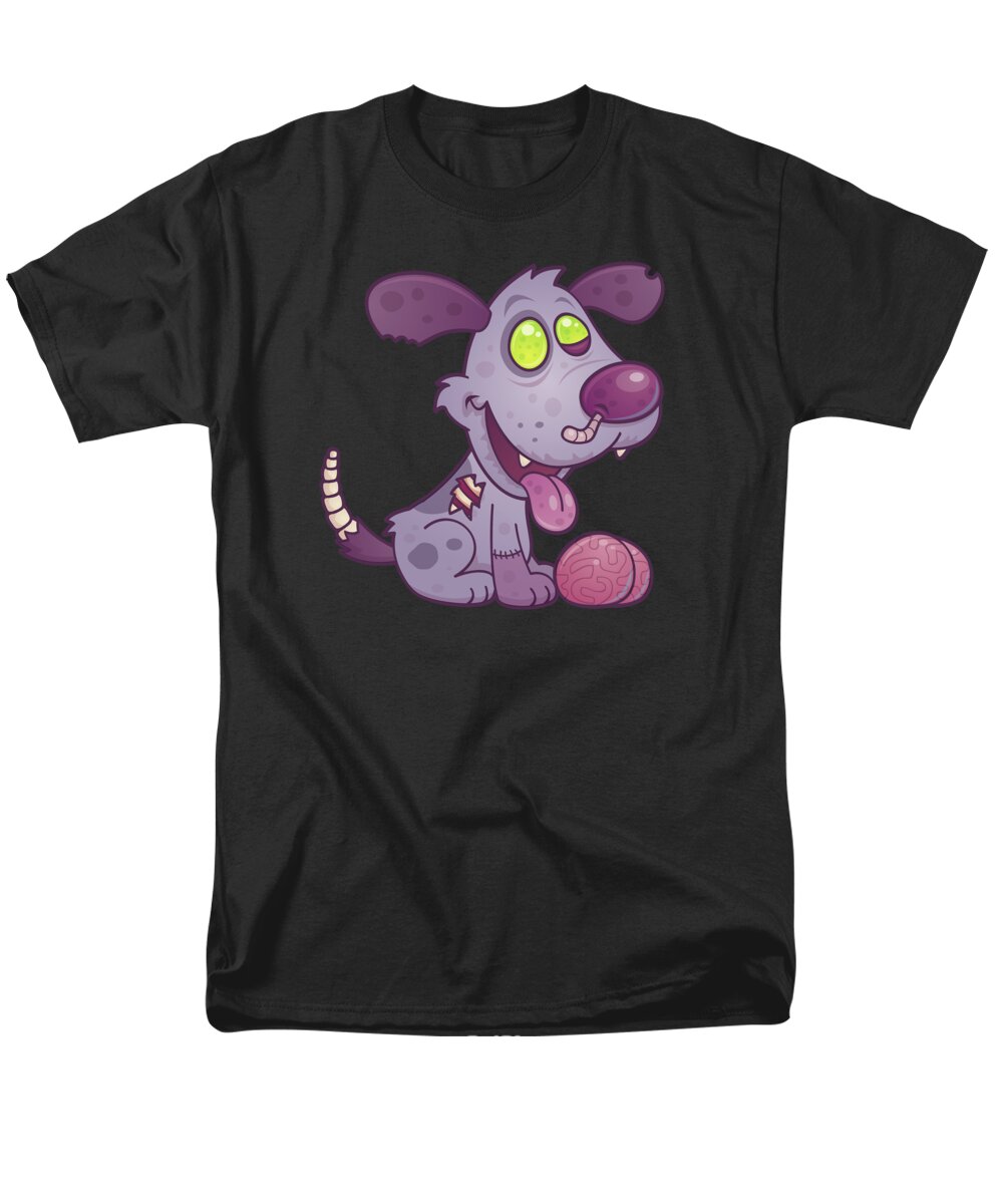 Zombie Men's T-Shirt (Regular Fit) featuring the digital art Zombie Puppy by John Schwegel