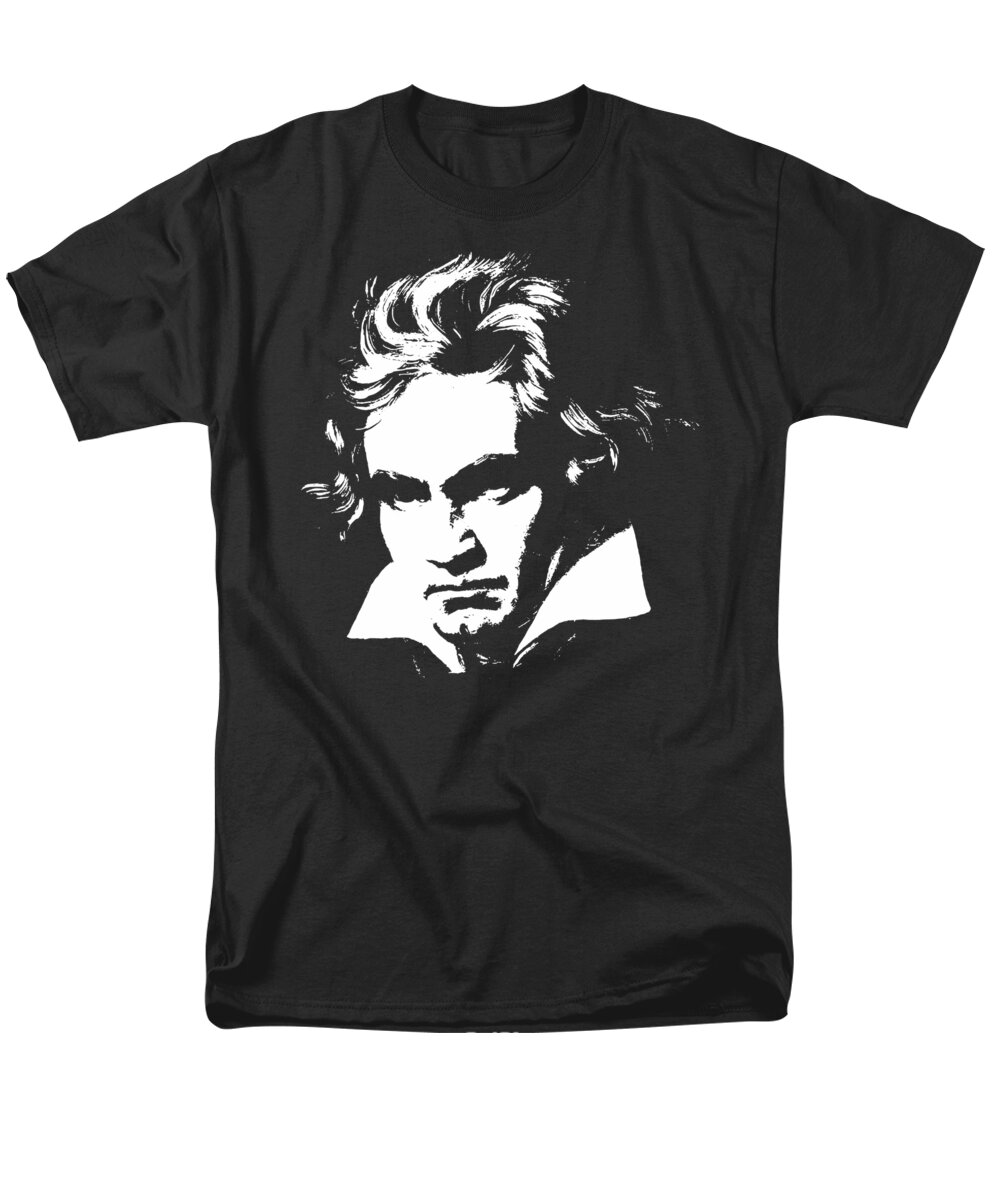 Beethoven Men's T-Shirt (Regular Fit) featuring the digital art Beethoven Minimalistic Pop Art by Megan Miller