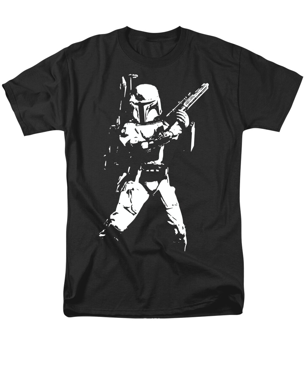 Yoda Men's T-Shirt (Regular Fit) featuring the digital art Boba Fett Minimalistic Pop Art by Megan Miller