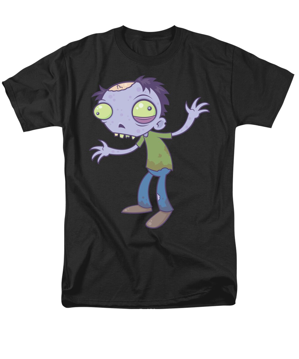 Zombie Men's T-Shirt (Regular Fit) featuring the digital art Cartoon Zombie by John Schwegel