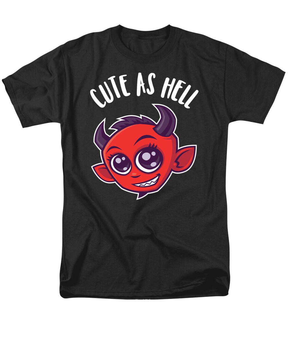 Devil Men's T-Shirt (Regular Fit) featuring the digital art Cute as Hell Devil by John Schwegel