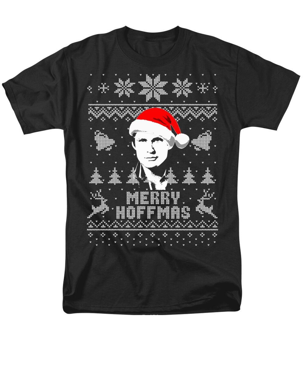 Christmas Men's T-Shirt (Regular Fit) featuring the digital art David Hasselhoff Merry Hoffmas Christmas Shirt by Megan Miller