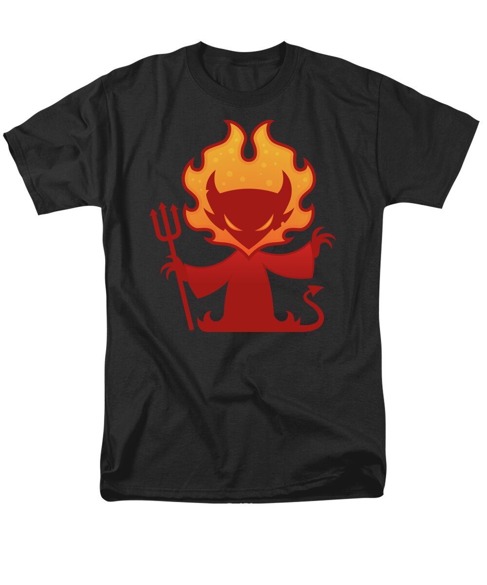 Demon Men's T-Shirt (Regular Fit) featuring the digital art Flaming Devil by John Schwegel
