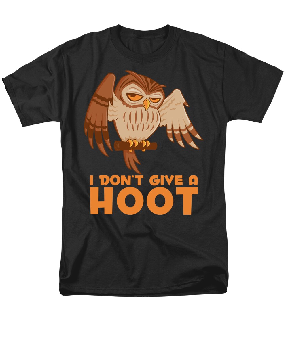 Bird Men's T-Shirt (Regular Fit) featuring the digital art I Don't Give A Hoot Owl by John Schwegel