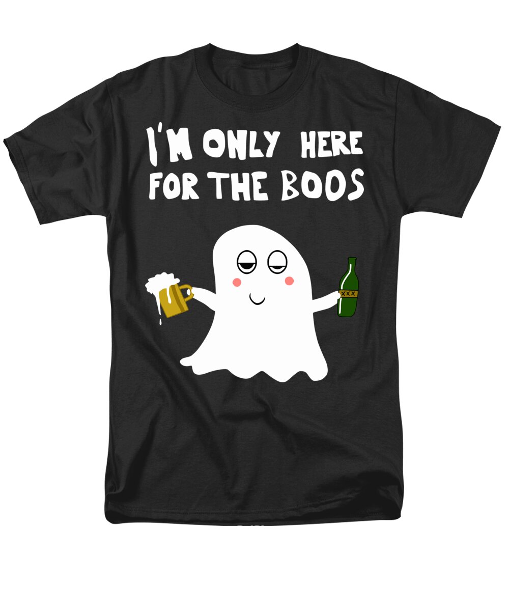 Halloween Men's T-Shirt (Regular Fit) featuring the digital art I'm Only Here For The Boos by Megan Miller