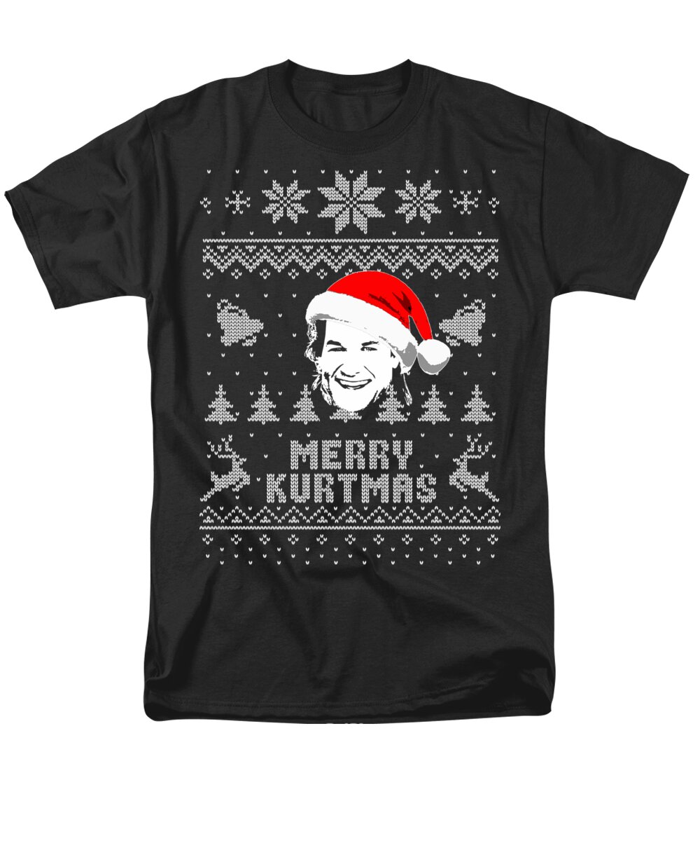 Kurt Men's T-Shirt (Regular Fit) featuring the digital art Kurt Russell Merry Kurtmas Christmas Shirt by Megan Miller