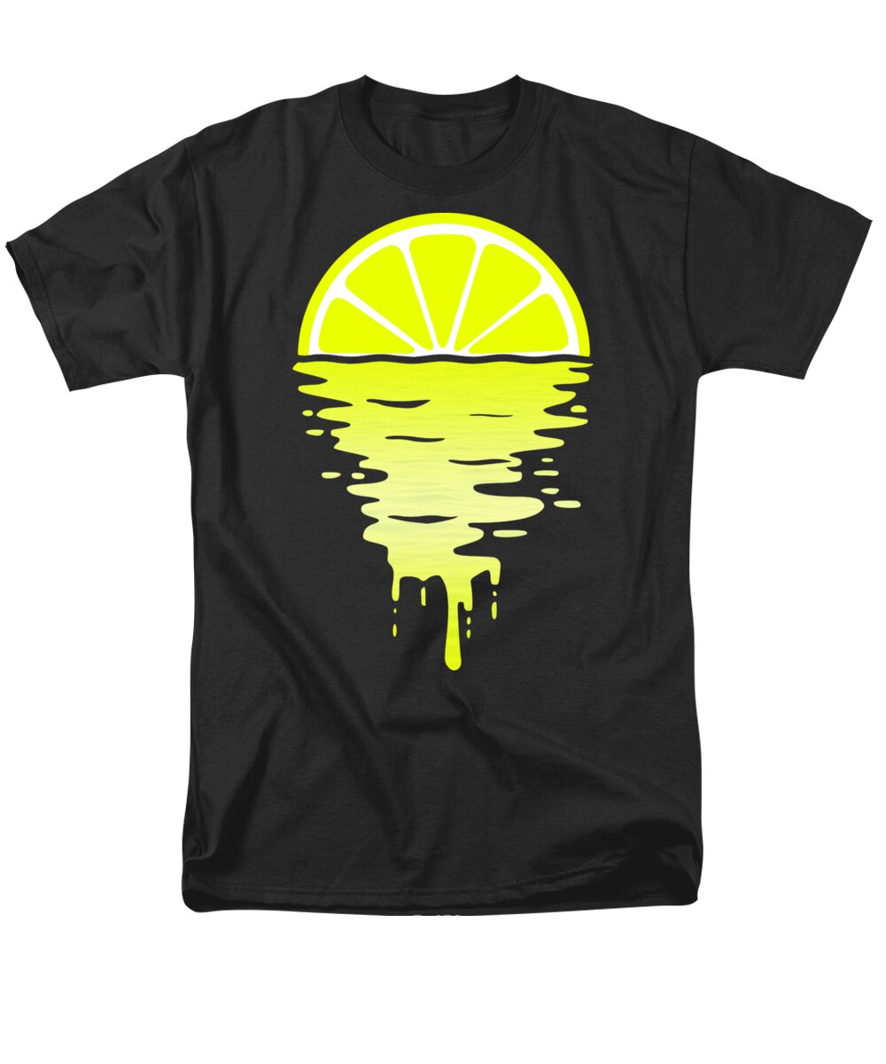 Lemon Men's T-Shirt (Regular Fit) featuring the digital art Lemon Sunset by Filip Schpindel
