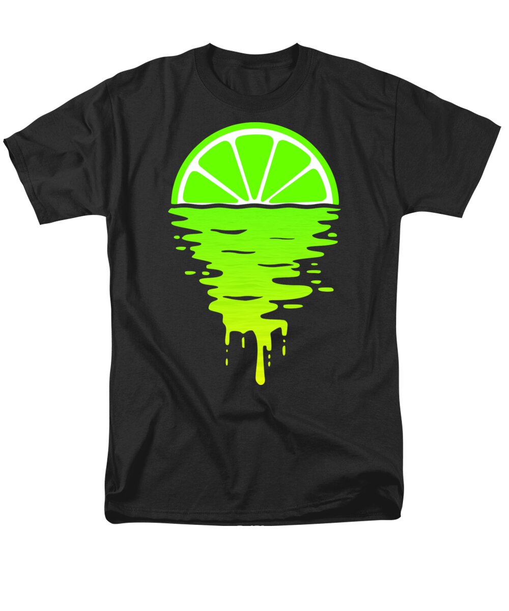 Lemon Men's T-Shirt (Regular Fit) featuring the digital art Lime Sunset by Megan Miller