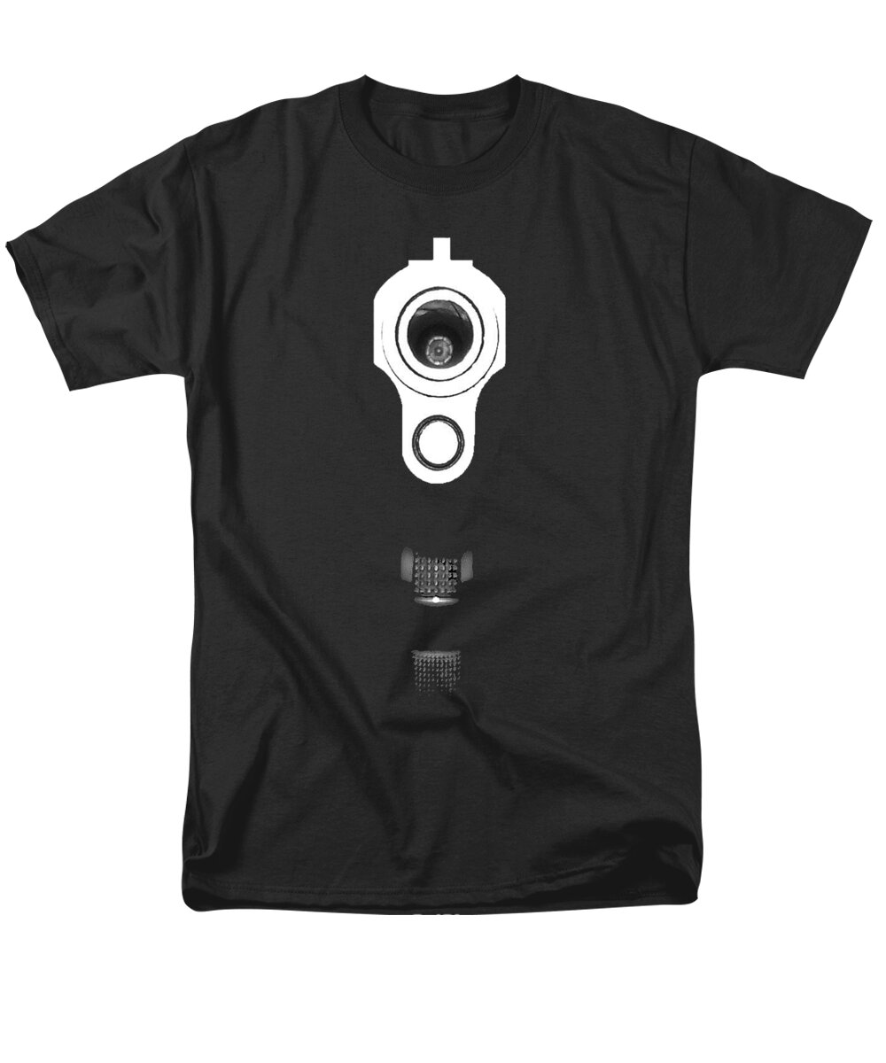 Loaded Gun Men's T-Shirt (Regular Fit) featuring the photograph Locked and Loaded .png by Al Powell Photography USA