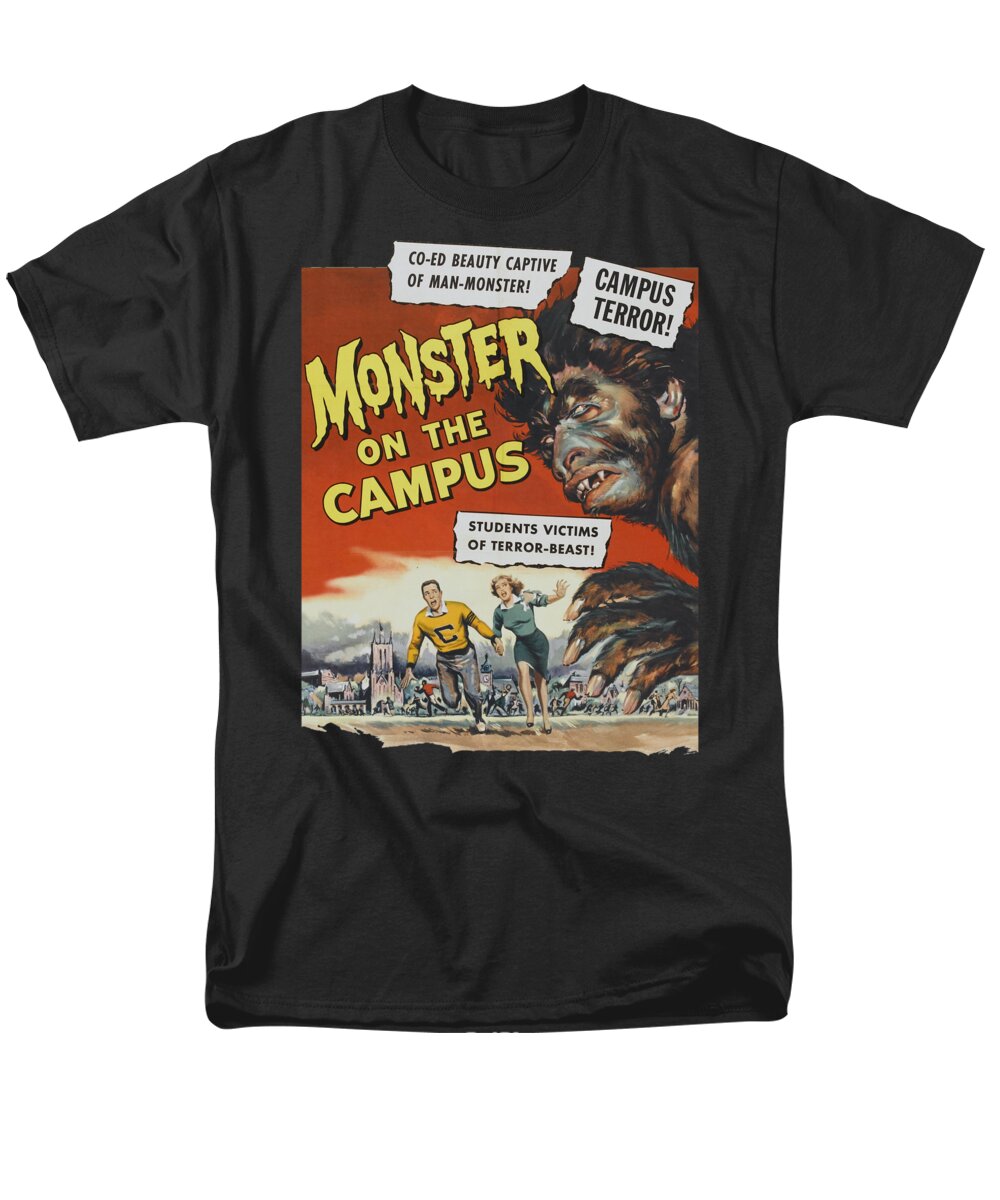 Movie Men's T-Shirt (Regular Fit) featuring the digital art Monster On The Campus Vintage Movie Poster by Megan Miller