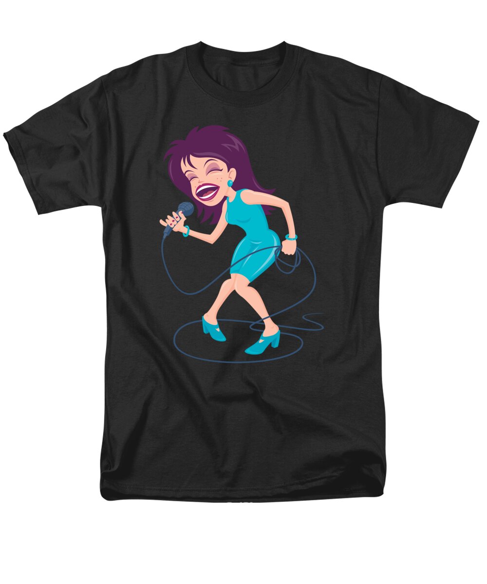 Artist Men's T-Shirt (Regular Fit) featuring the digital art Singing Diva Female Pop Star by John Schwegel