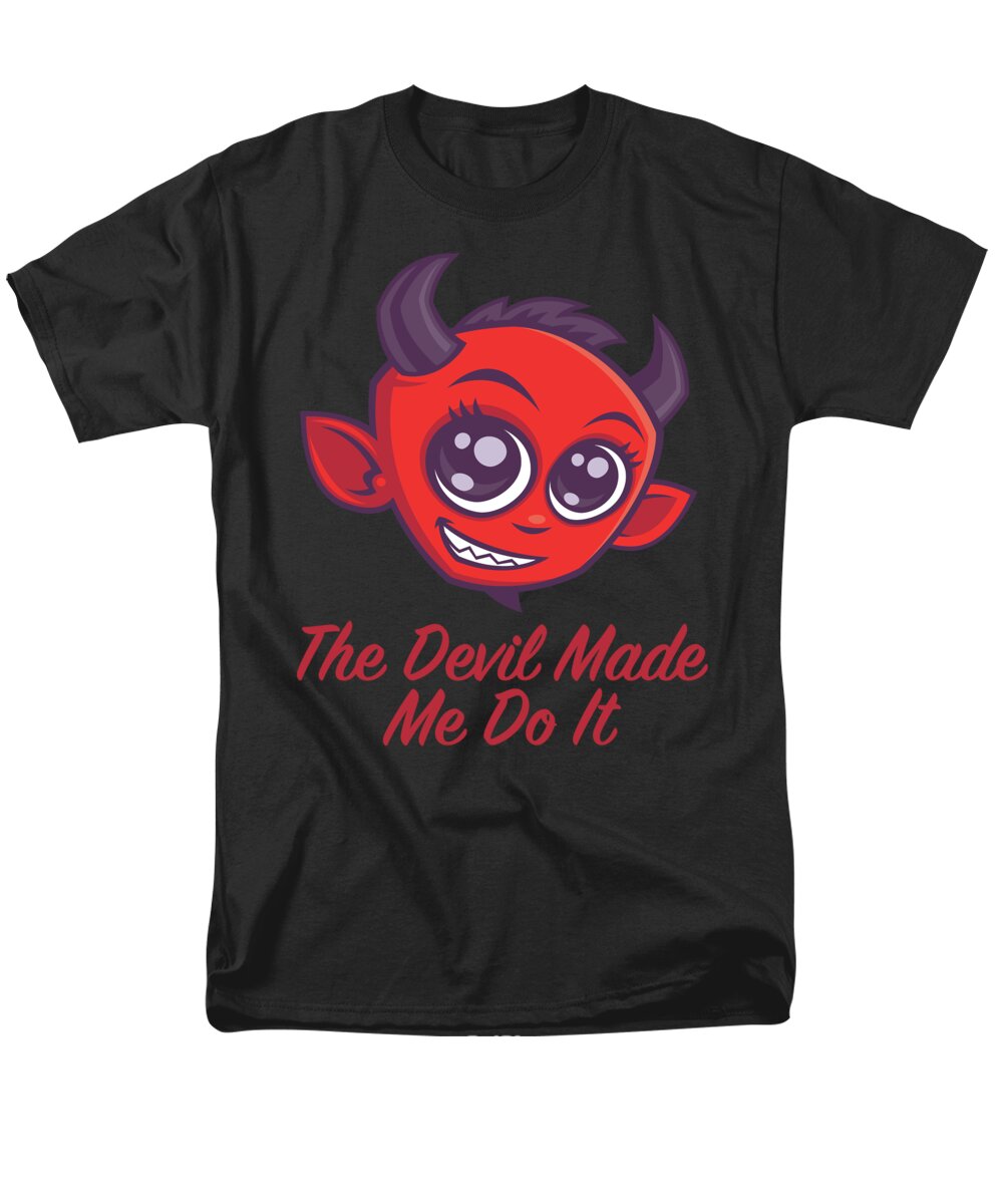 Devil Men's T-Shirt (Regular Fit) featuring the digital art The Devil Made Me Do It by John Schwegel