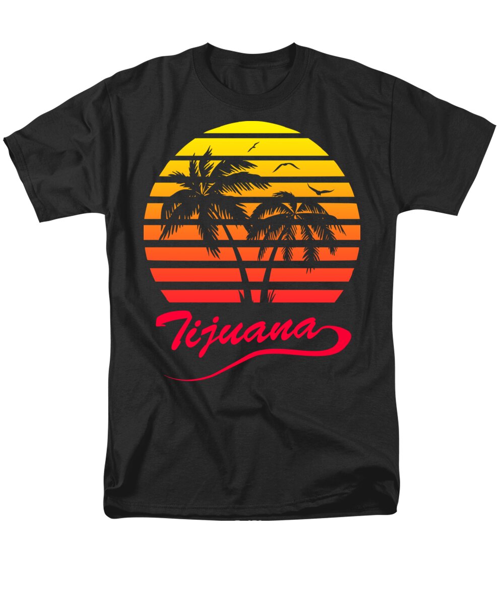 Sunset Men's T-Shirt (Regular Fit) featuring the digital art Tijuana Sunset by Megan Miller