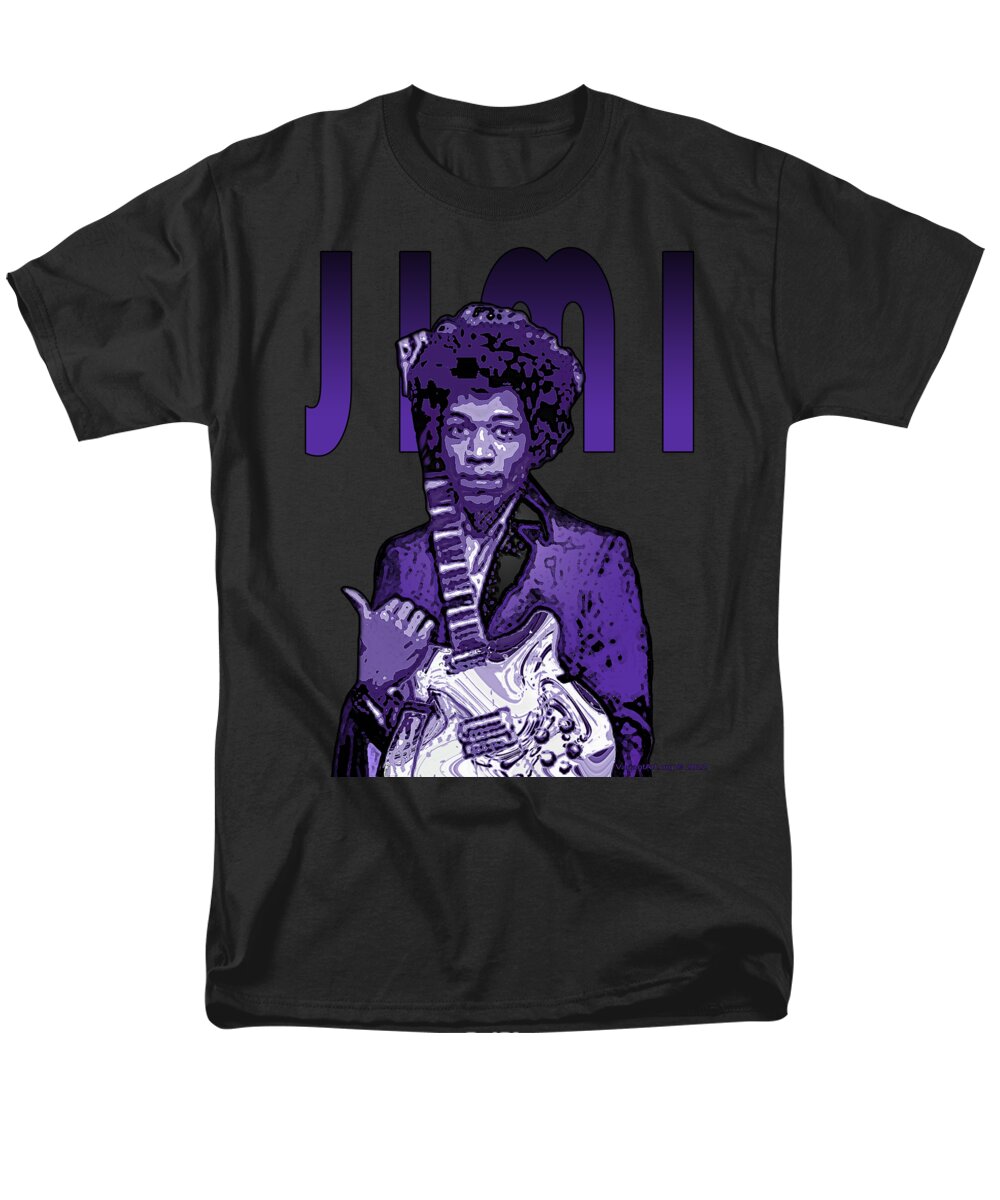 Jimi Hendrix Men's T-Shirt (Regular Fit) featuring the digital art Jimi by Nate Anthony