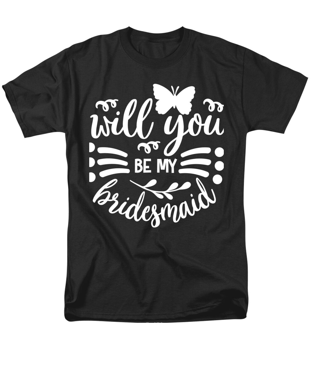 Bridesmaid Men's T-Shirt (Regular Fit) featuring the digital art Will You Be My Bridesmaid by Jacob Zelazny