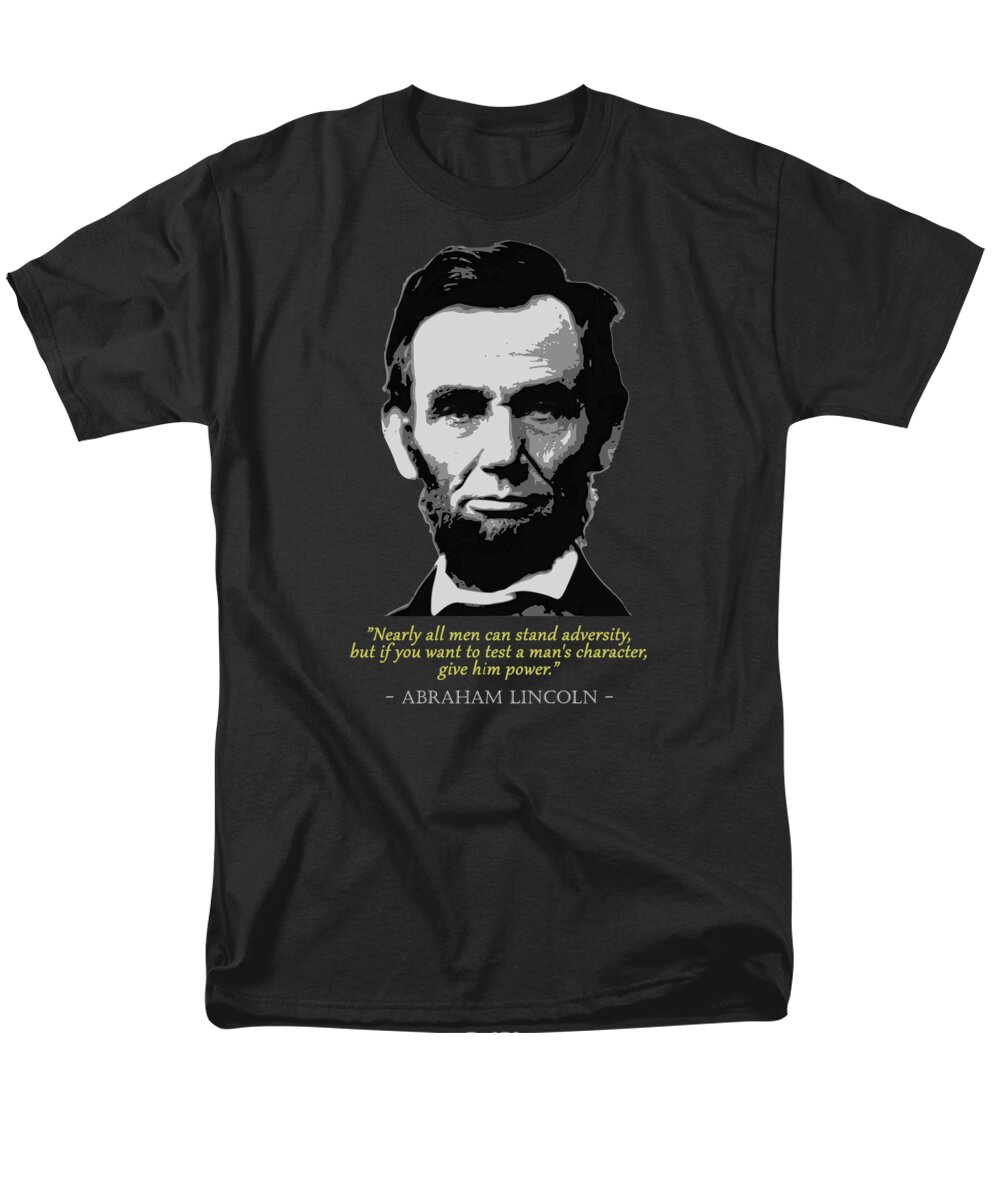 Abraham Men's T-Shirt (Regular Fit) featuring the digital art Abraham Lincoln Quote by Megan Miller