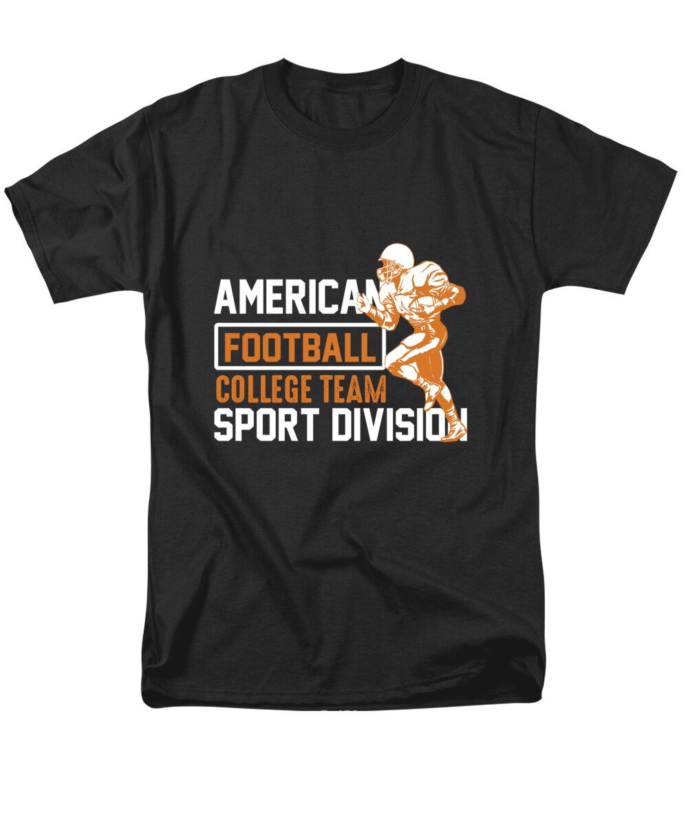 American Football Men's T-Shirt (Regular Fit) featuring the digital art American Football College Team Sport Division by Jacob Zelazny