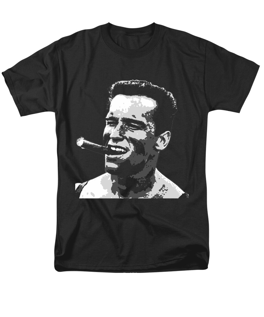 Arnold Men's T-Shirt (Regular Fit) featuring the digital art Arnold Schwarzenegger Black and White by Megan Miller