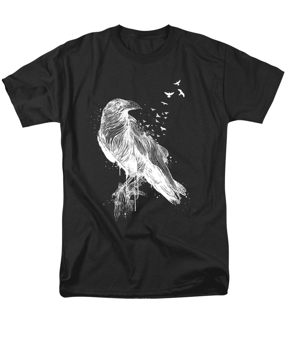Birds Men's T-Shirt (Regular Fit) featuring the drawing Born to be free II by Balazs Solti