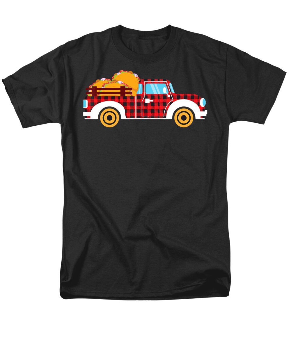 Buffalo Men's T-Shirt (Regular Fit) featuring the drawing Buffalo Plaid Taco Truck Taco Cinco De Mayo Boy Taco Lover T-Shirt by Julien